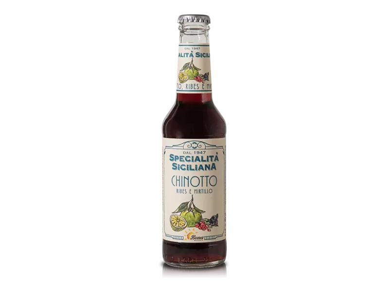 Chinotto Juice with Currant and Blueberry -Premium Line Sicilian Specialty - Bibite Bona - Soft Drinks and Fruit Juices