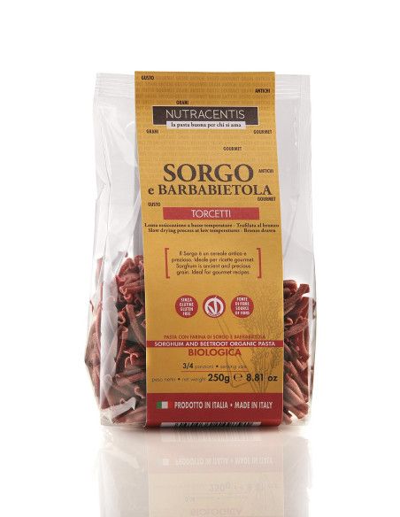 Torcetti Sorghum and Beetroot - 6 packs - Pasta Natura Gluten Free - Pasta