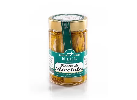 Filets de Seriole dans l'Huile d'Olive Extra Vierge Bio - Ittici di Lucia - Conserves de Poisson