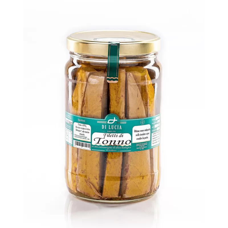Filetti di Tonno in olio extravergine biologico di Ittici Di Lucia - Ittici di Lucia - Conserve di Pesce