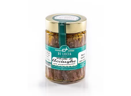 Anchovy fillets with chilli in organic extra virgin olive oil - Ittici di Lucia - Canned Fish