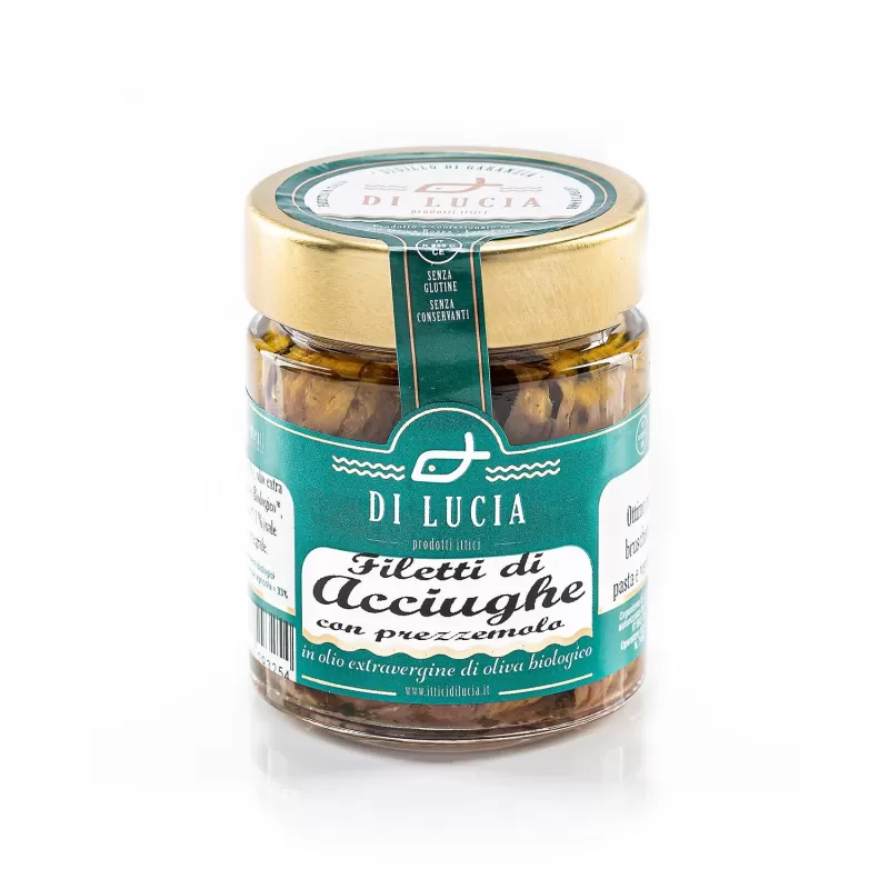 Filets d'Anchois au Persil Bio - Ittici di Lucia - Conserves de Poisson