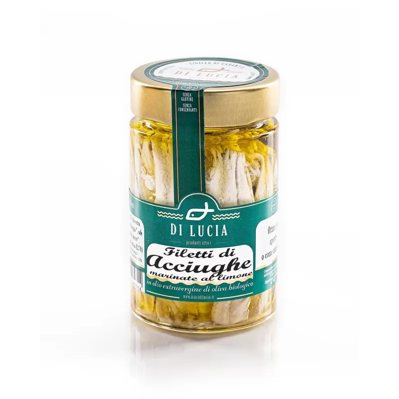 Filets d'Anchois Marinés au Citron Bio - Ittici di Lucia - Conserves de Poisson