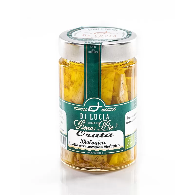 Filets de Dorade Bio dans l'Huile d'Olive Extra Vierge - Ittici di Lucia - Conserves de Poisson