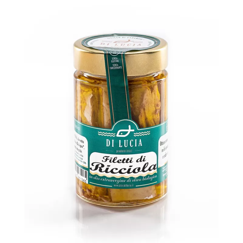 Amberjack fillets in Organic Extra Virgin Olive Oil - Ittici di Lucia - Canned Fish