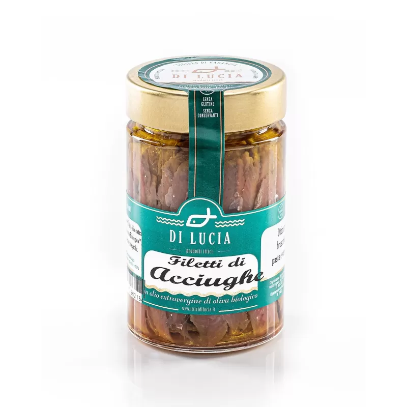 Anchovy Fillets in Organic Extra Virgin Olive Oil - Ittici di Lucia - Canned Fish