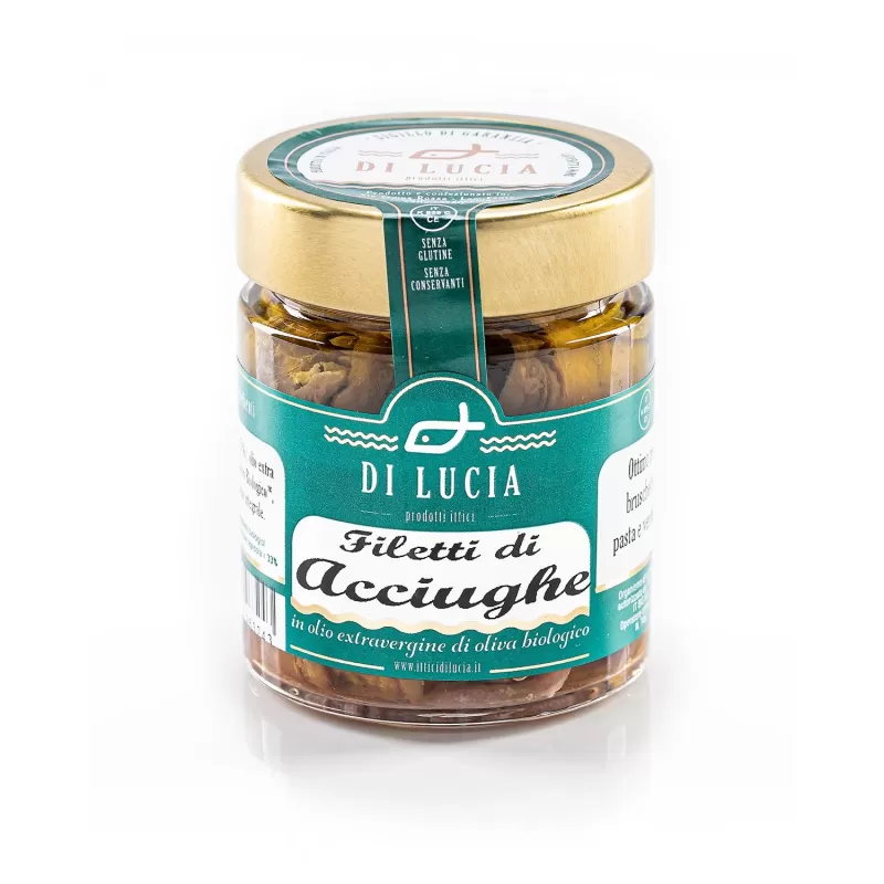 Anchovy Fillets in Organic Extra Virgin Olive Oil - Ittici di Lucia - Canned Fish