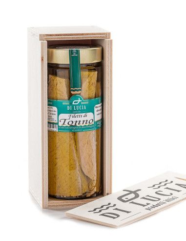Cerere Gift Box - Tuna in Organic Evo Oil in Wooden BOX - Ittici di Lucia - Gift Ideas