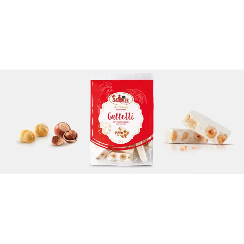 Galletti - knackige Nougatstückchen mit Haselnüssen - Sebaste - Torroni