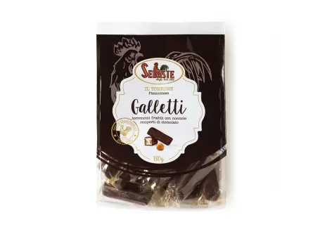 Galletti ricoperti al cioccolato extrafondente - Sebaste - Torroni
