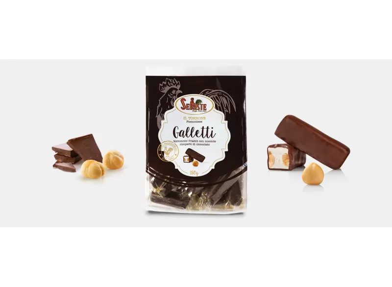 Galletti ricoperti al cioccolato extrafondente - Sebaste - Torroni