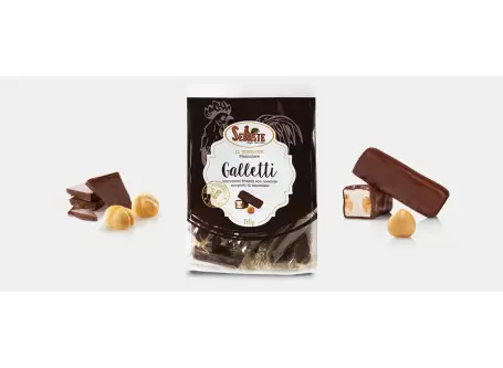 Galletti ricoperti al cioccolato extrafondente - Sebaste - Torroni