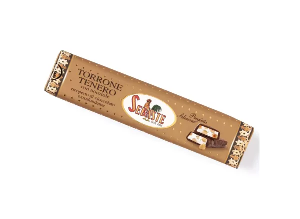 Nougat Tendre Enrobé de Chocolat Noir Extra - Gamme Prestigieuse - Sebaste - Torrons