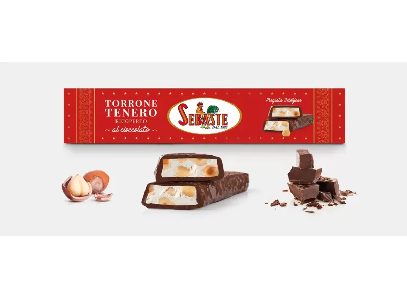 Torrone Tenero Ricoperto al Cioccolato - linea pregiata - Sebaste - Torroni