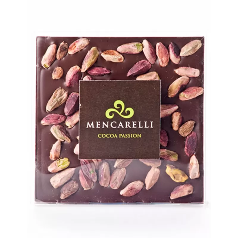 TABLETTE 70g - CHOCOLAT NOIR ET PISTACHE - Mencarelli - Chocolat