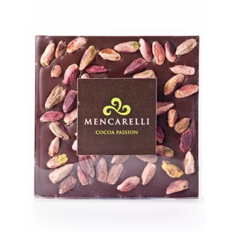 TABLETTE 70g - CHOCOLAT NOIR ET PISTACHE - Mencarelli - Chocolat