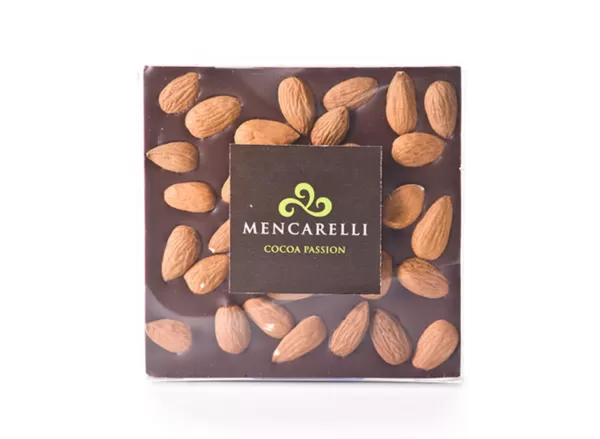 DARK CHOCOLATE BAR AND ALMOND - 75g - Mencarelli - Chocolate