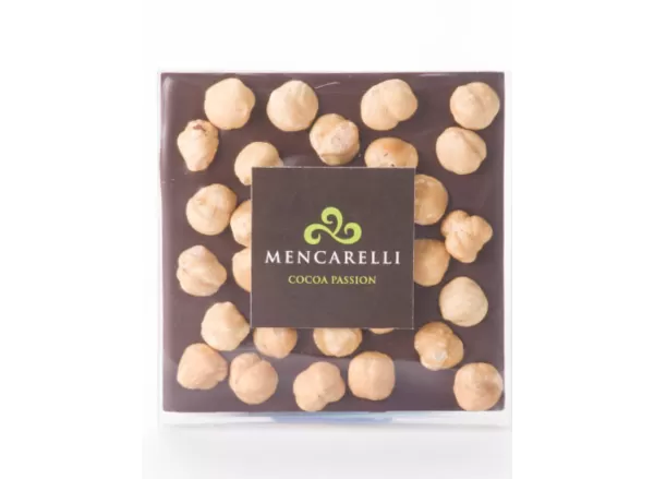 DARK CHOCOLATE BAR AND HAZELNUT-80g - Mencarelli - Chocolate