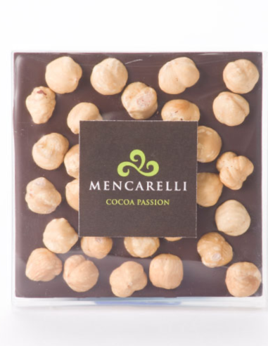 DARK CHOCOLATE BAR AND HAZELNUT-80g - Mencarelli - Chocolate