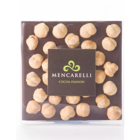 DARK CHOCOLATE BAR AND HAZELNUT-80g - Mencarelli - Chocolate