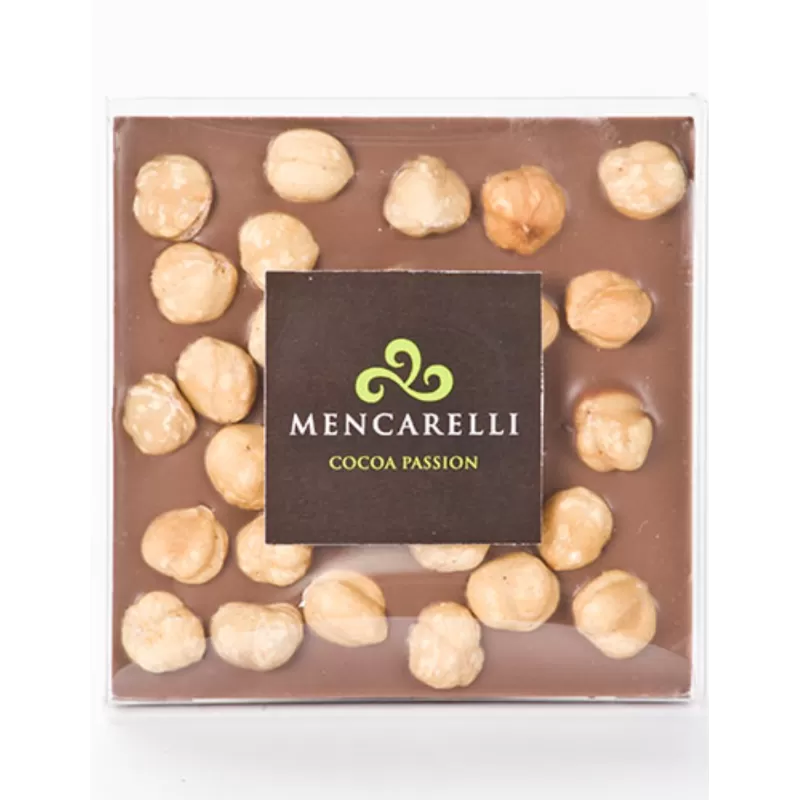 MILK CHOCOLATE BAR AND HAZELNUT - 80g - Mencarelli - Chocolate