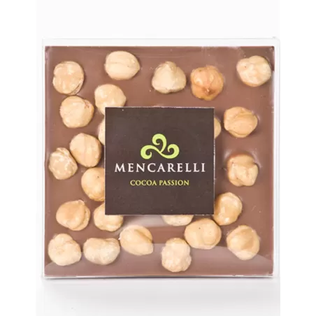 MILK CHOCOLATE BAR AND HAZELNUT - 80g - Mencarelli - Chocolate