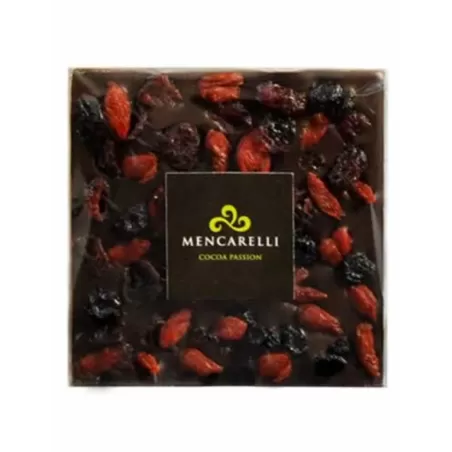 TAFEL 70g - ZARTBITTERSCHOKOLADE UND GETROCKNETE FRÜCHTE - Mencarelli - Cioccolato