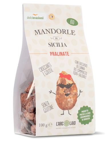 Organic Praline Sicilian Almonds - L'Arcolaio cooperativa sociale - Chocolates and Goodies