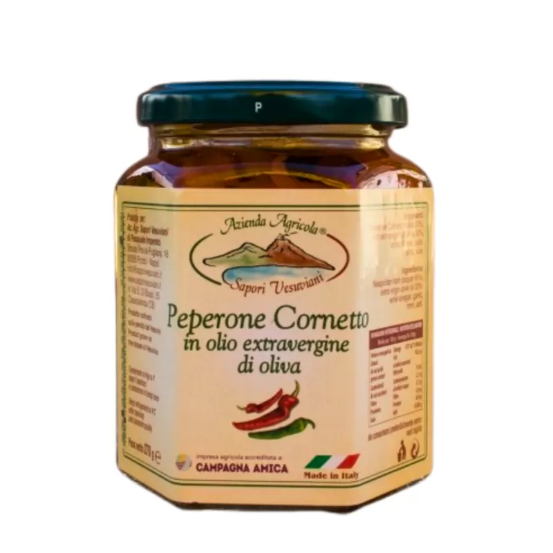 Poivron Cornetto Sous Huile - Sapori Vesuviani - Condiments au vinaigre