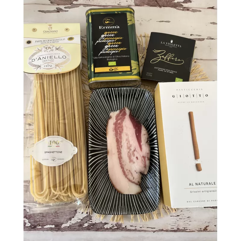 Boîte Recette : Spaghettone au Safran et Joue de Porc avec Gressins de...