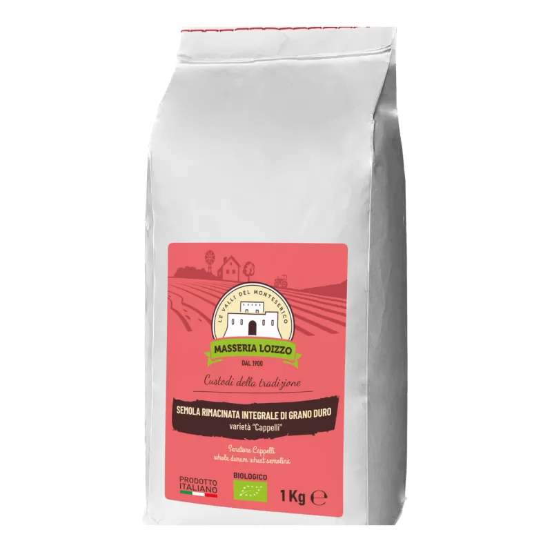 Organic Whole Re-Milled Senatore Cappelli Semolina - 5 kg by Masse...