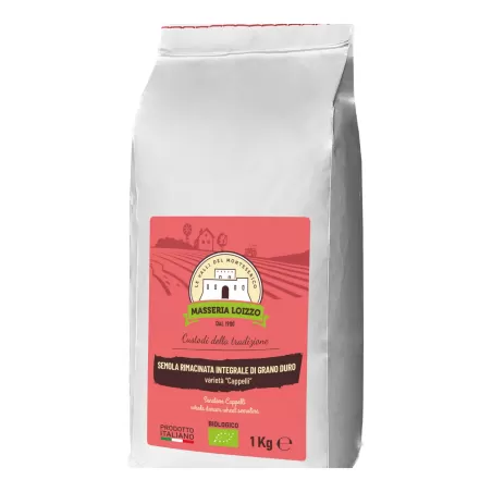 Organic Whole Re-Milled Senatore Cappelli Semolina - 5 kg by Masse...