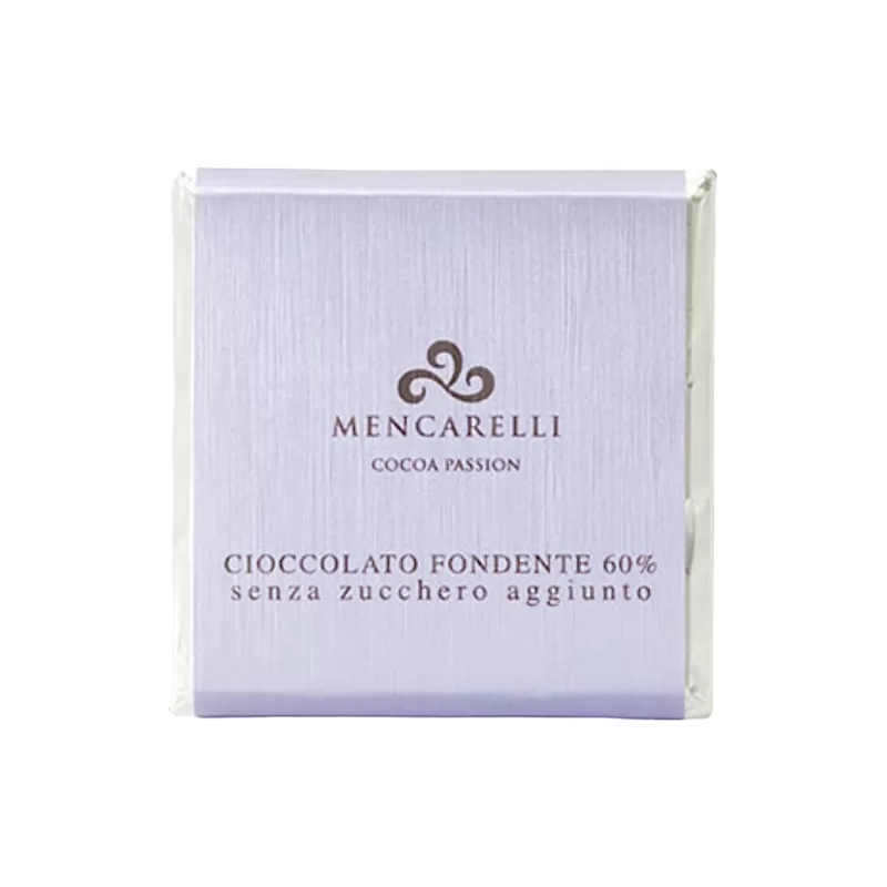 Tavoletta Cioccolato 50g Fond. senza zucchero 60% di Mencarelli | S...