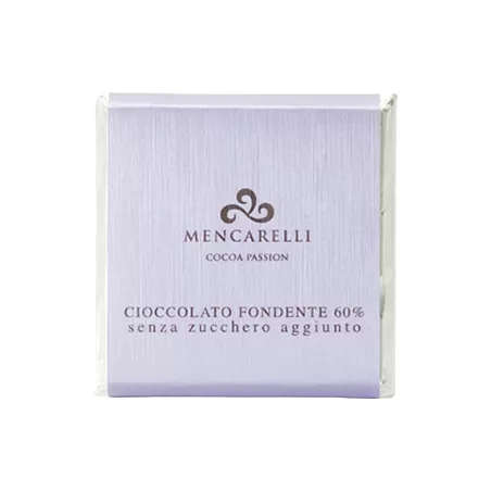 Tavoletta Cioccolato 50g Fond. senza zucchero 60% di Mencarelli | S...