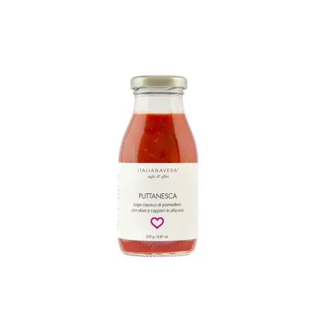 Puttanesca - Klassische Soße mit Oliven und Kapern 250g von Italiana Ver...