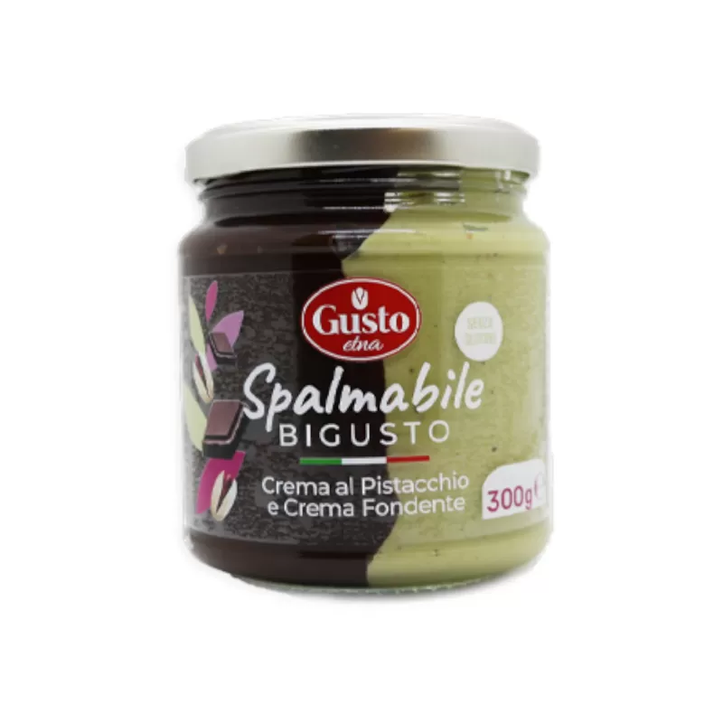 Crème bicolore Pistache et chocolat noir - 12 pièces de Gusto Etna...