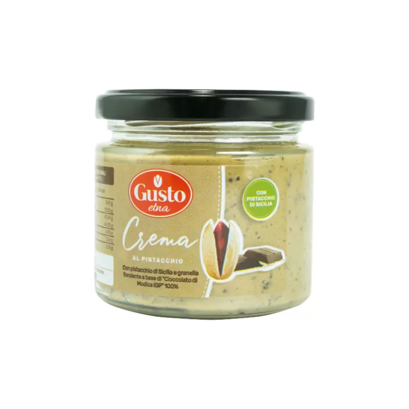 Pistaziencreme mit sizilianischen Pistazien und dunkler Granella...