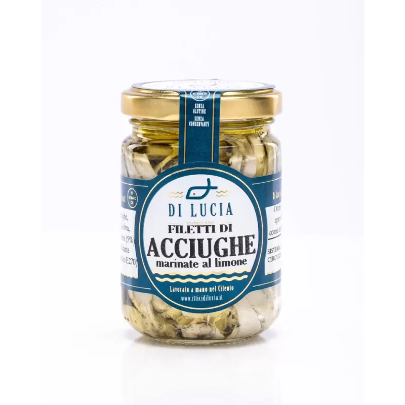 Marinierte Sardellen in Zitronenöl von Ittici di Lucia - Fischkonserven